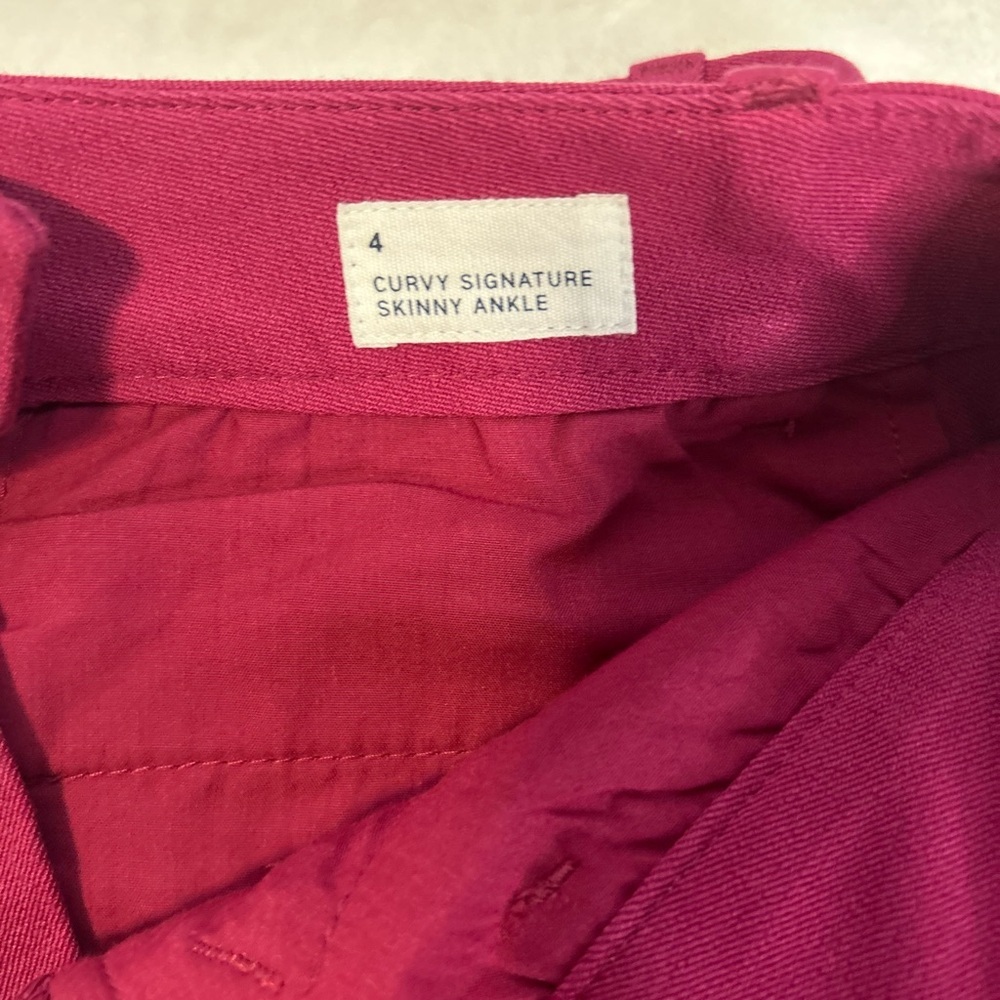 Gap Pink curvy signature skinny ankle chino pant business casual magenta 4 - Picture 3 of 8